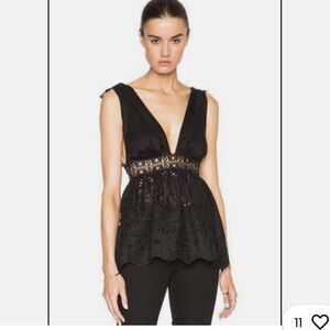 Zimmermann Black Lace Alchemy Flutter Top US size 2 (AU size 0).